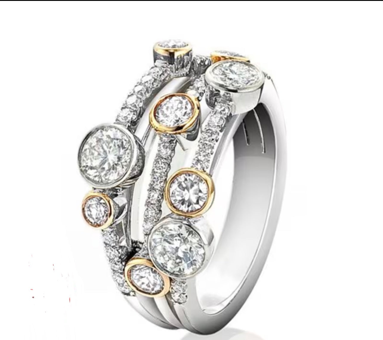 Celestial Cascade Moissanite Ring