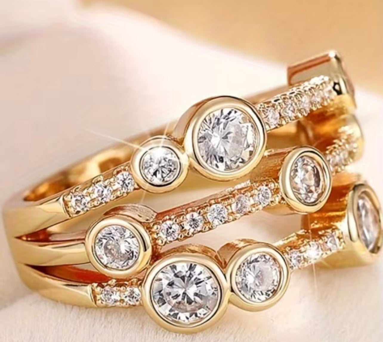 Celestial Cascade Moissanite Ring