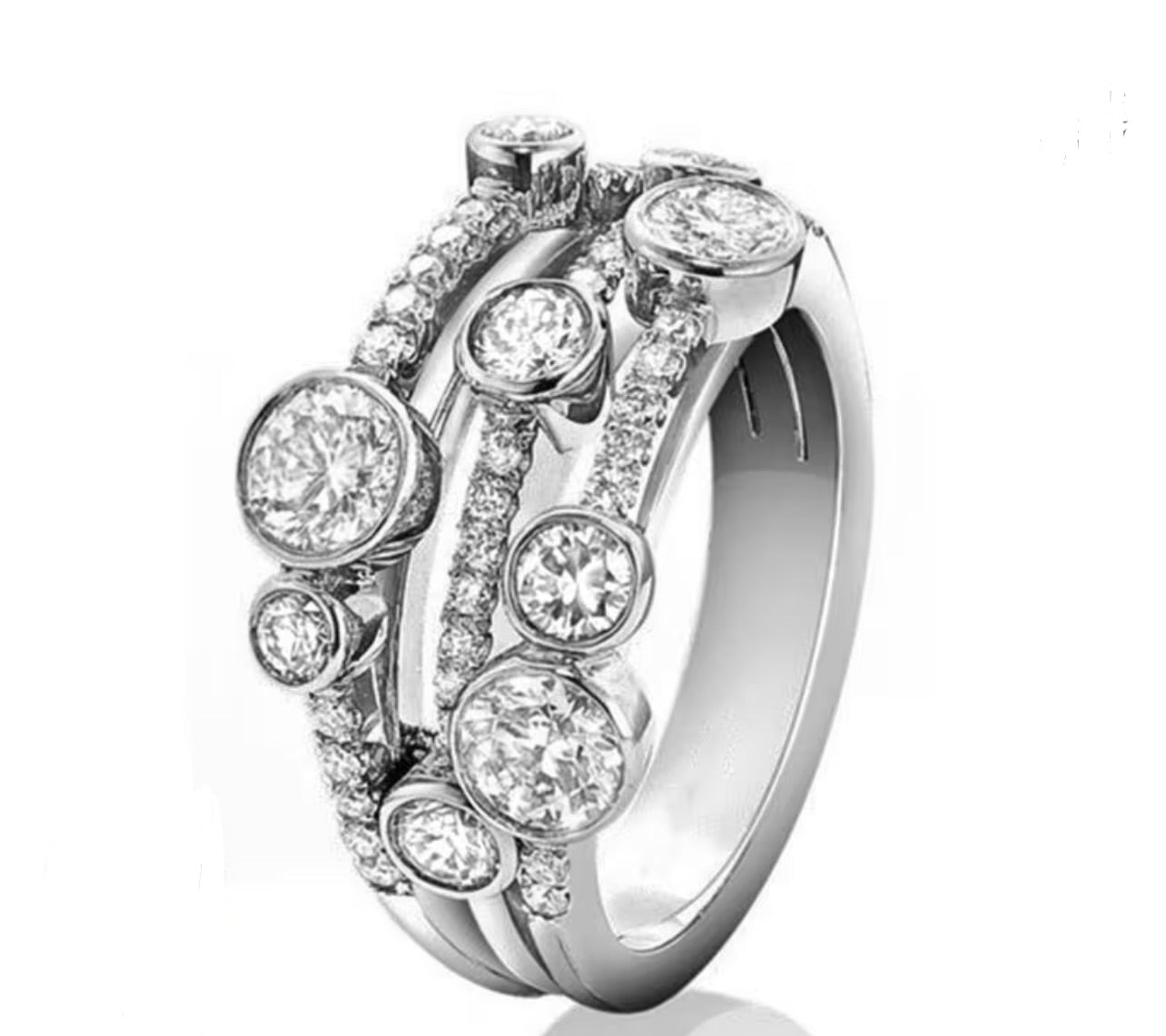 Celestial Cascade Moissanite Ring