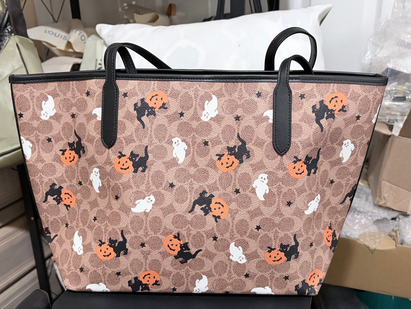 Halloween Print Tote & Pumpkin ID Wallet Set