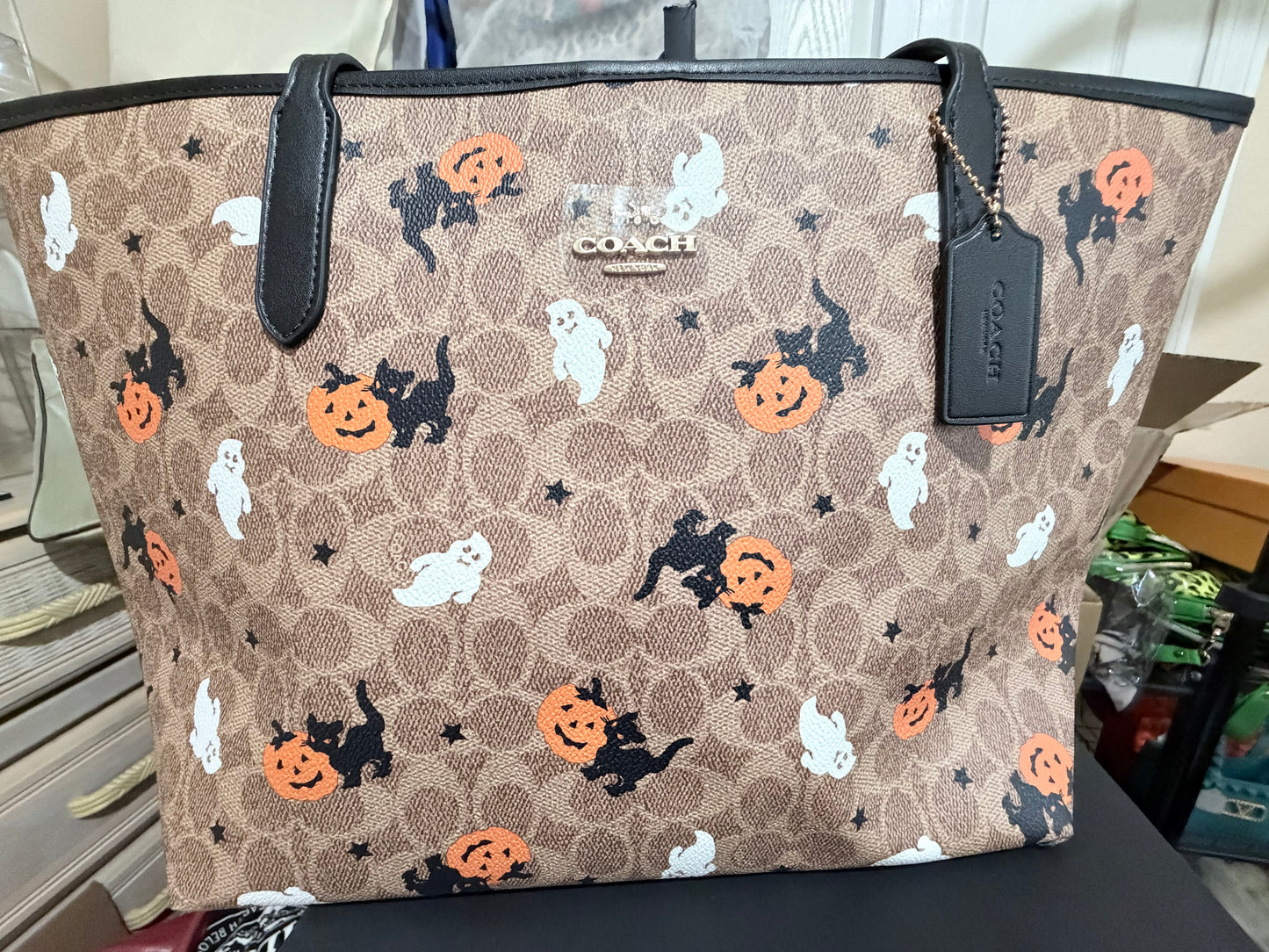 Halloween Print Tote & Pumpkin ID Wallet Set