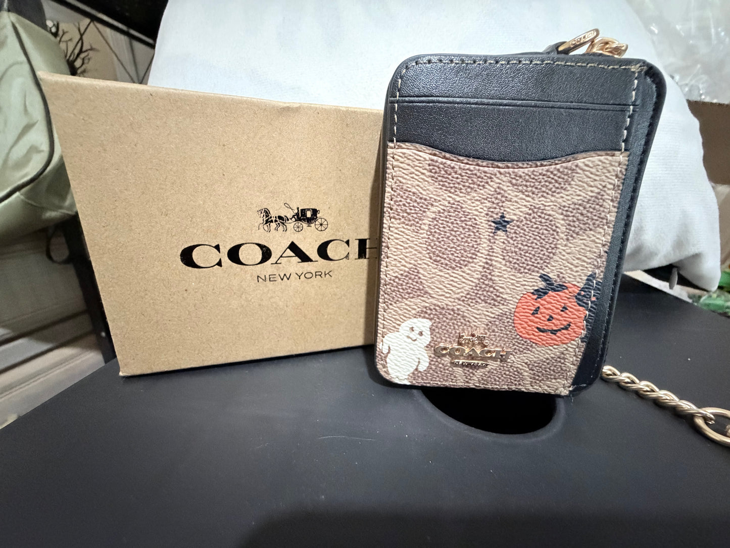 Halloween Print Tote & Pumpkin ID Wallet Set