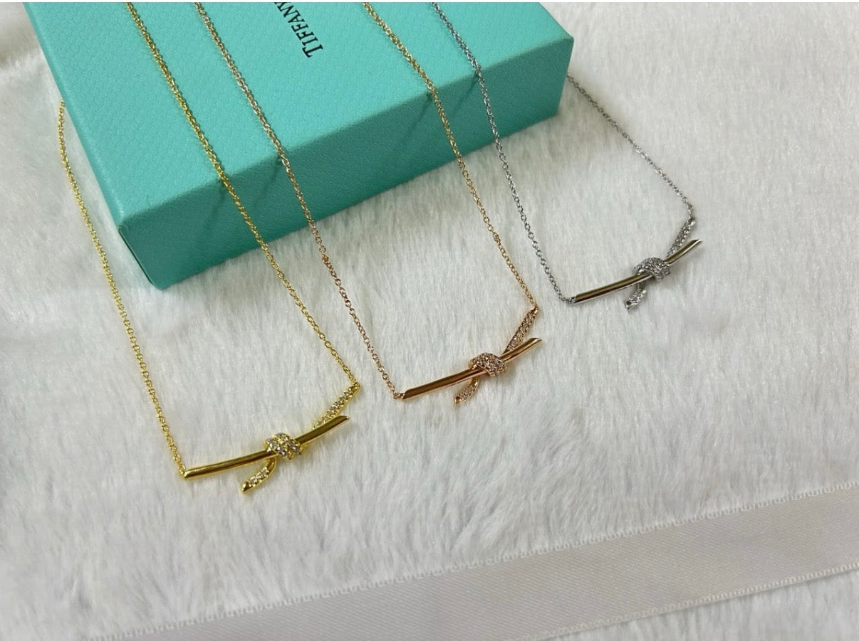 Crystal Knot Pendant Necklace
