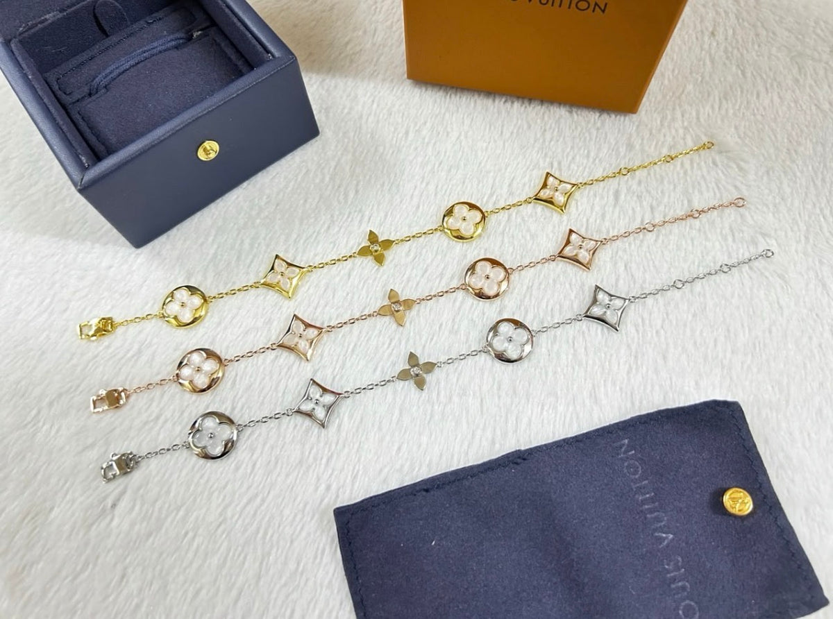 Mixed‑Metal Floral Motif Jewelry Set