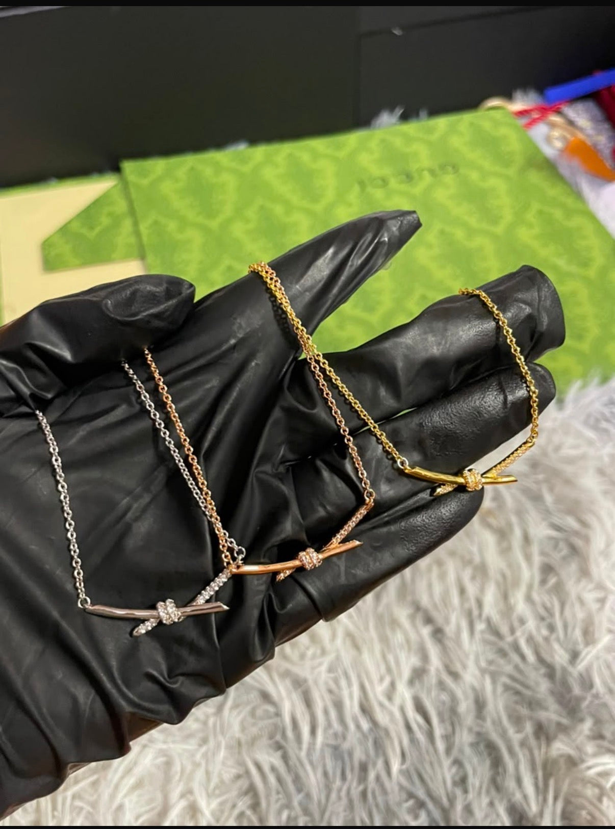 Crystal Knot Pendant Necklace