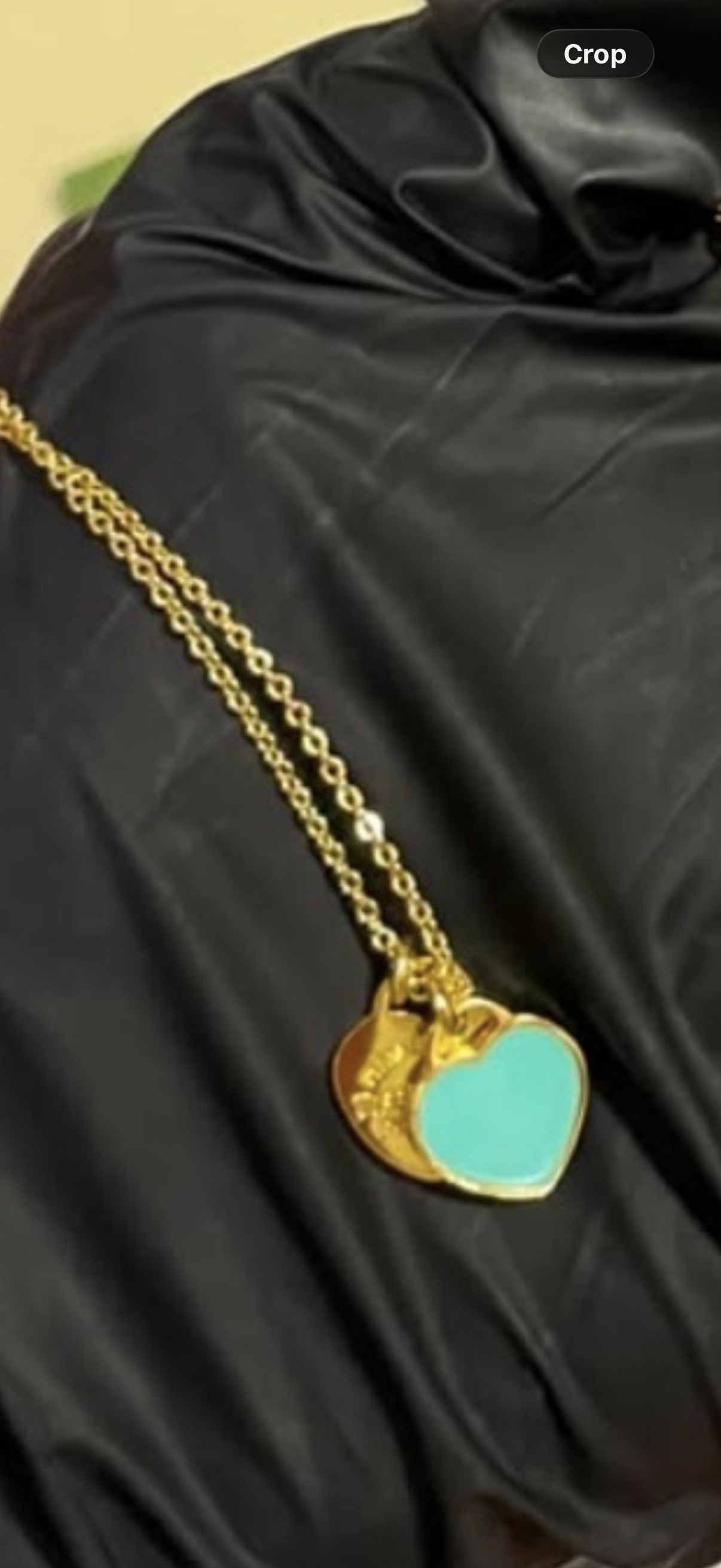 Gold-Tone Enamel Heart Pendant Necklace
