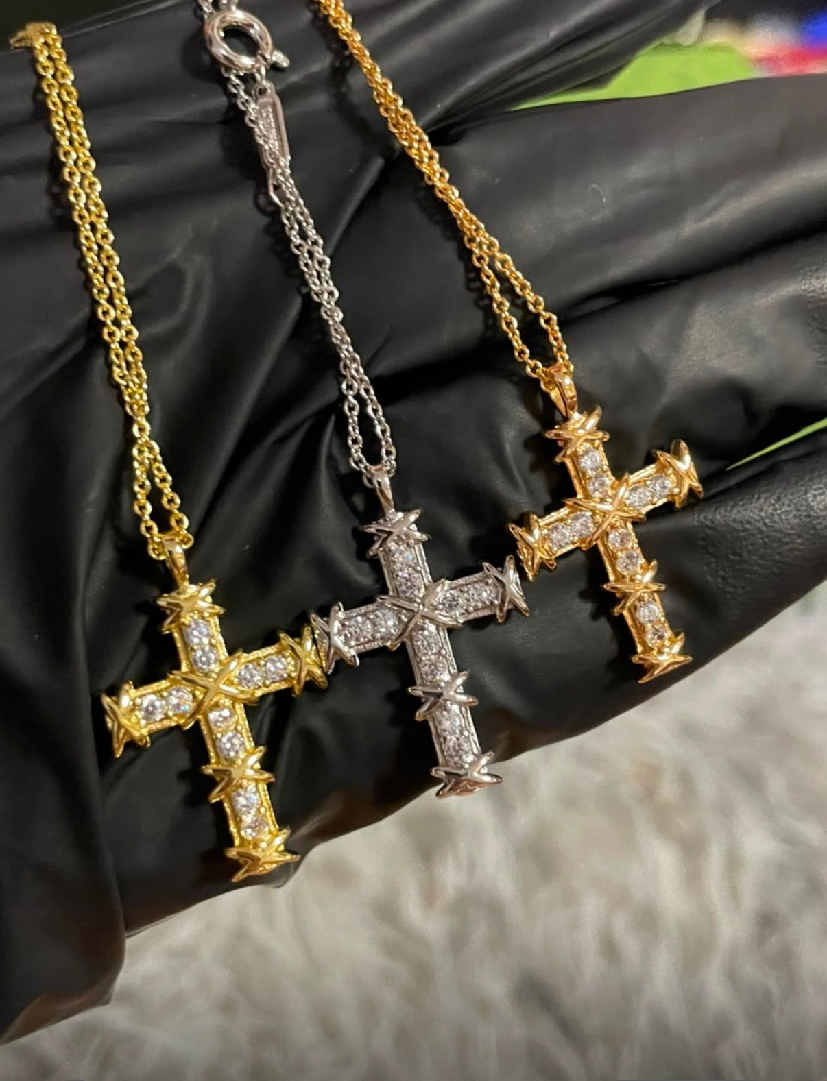 Crystal Cross Pendant Necklace