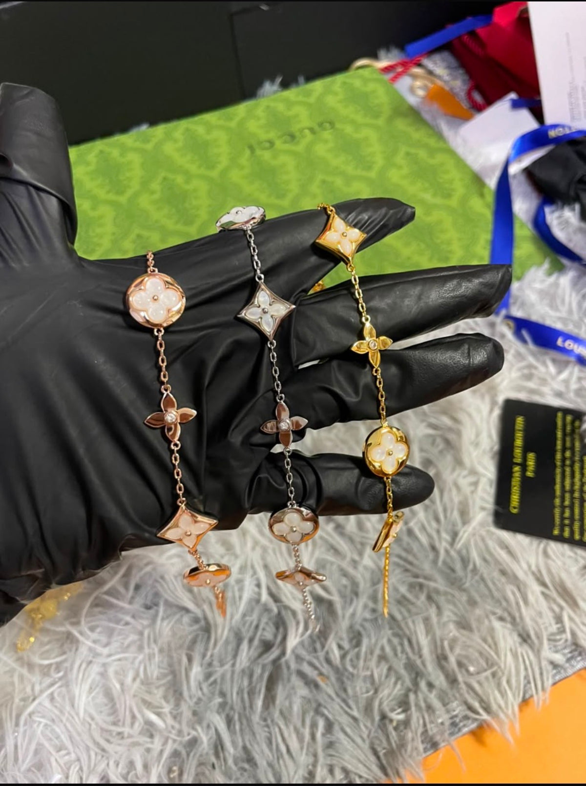 Mixed‑Metal Floral Motif Jewelry Set