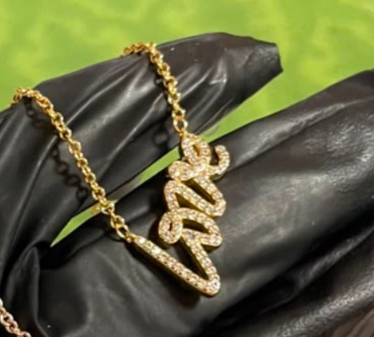Sparkling “Love” Script Pendant Necklace