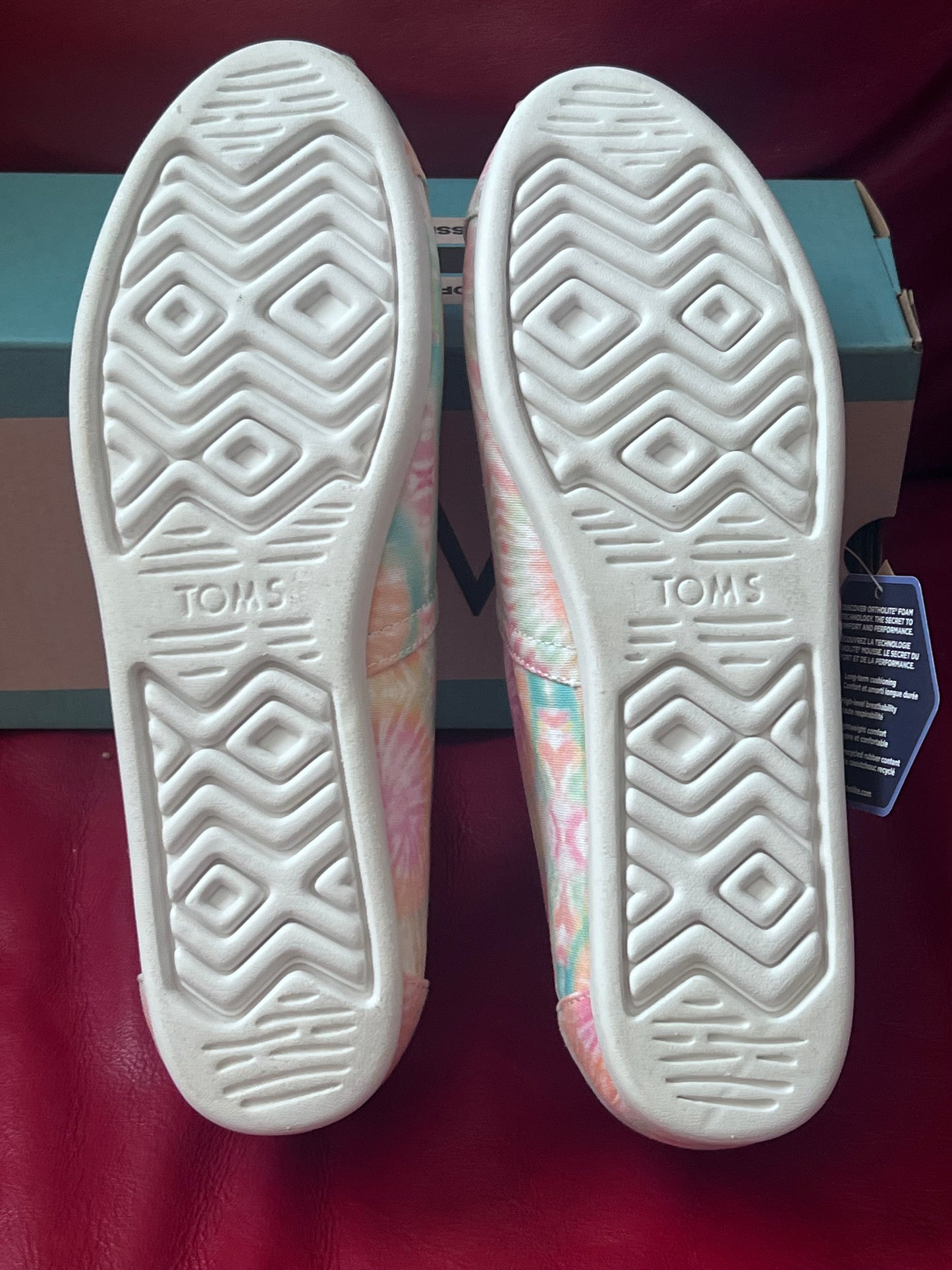 Authentic Toms Candy Pink Tie Dye Alpargata Slip Ons