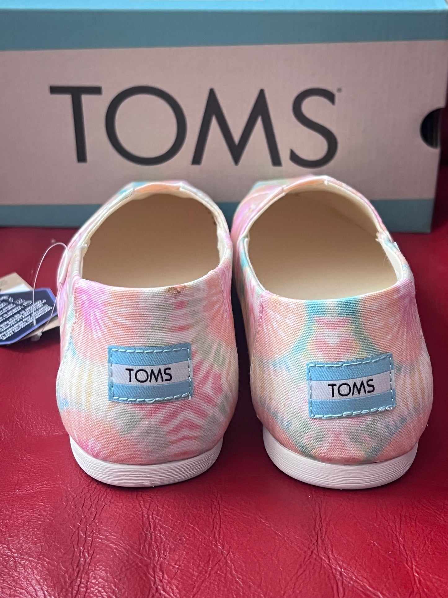 Authentic Toms Candy Pink Tie Dye Alpargata Slip Ons