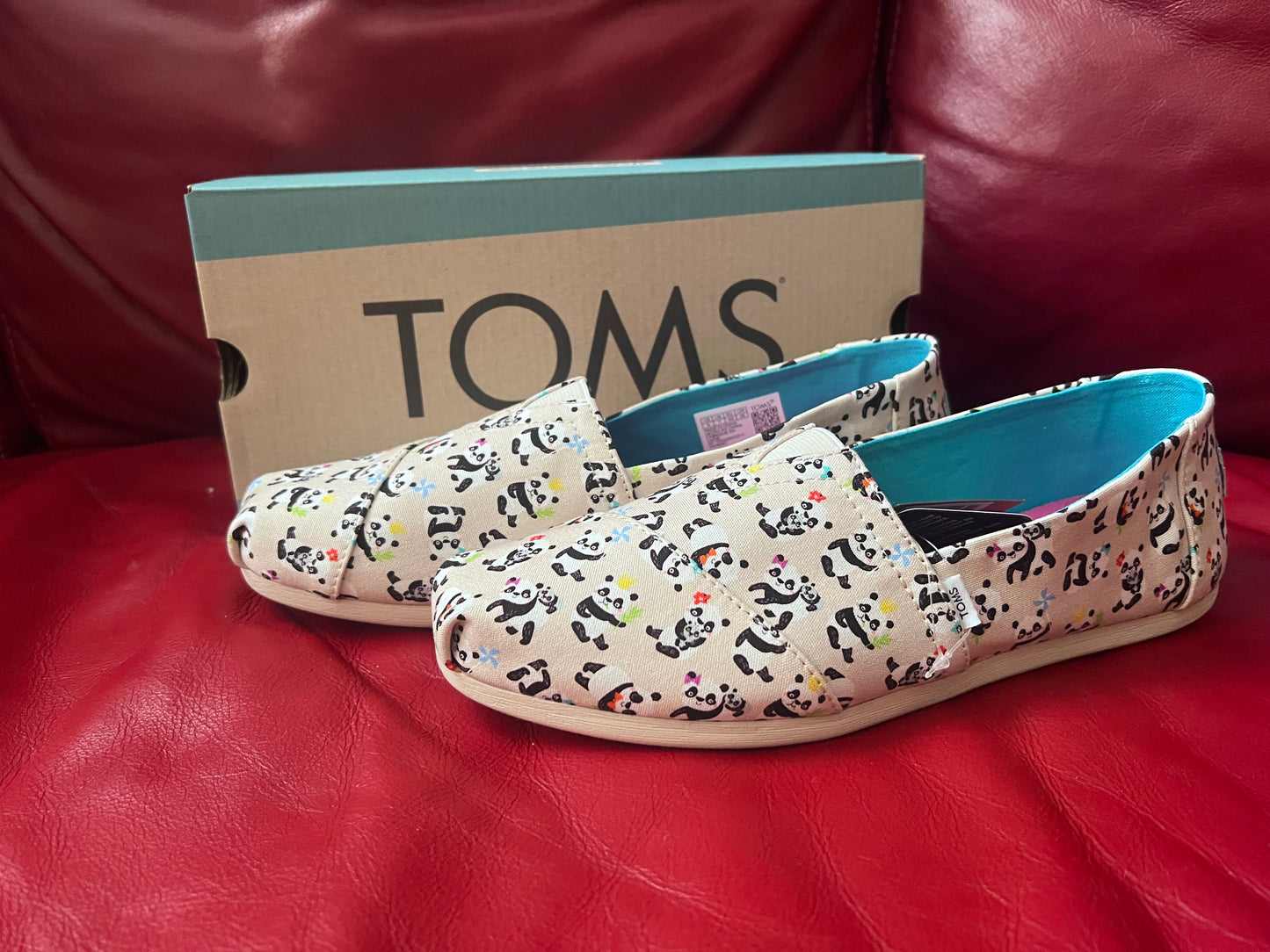 Authentic Toms Alpargata Women's Slip-On Shoes Panda Party size 9