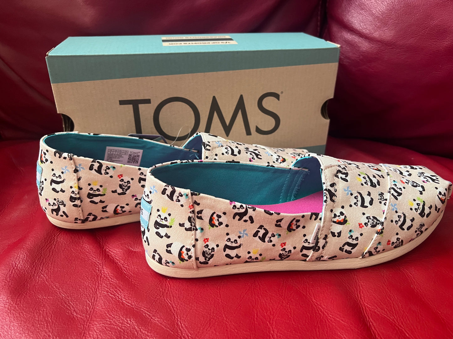 Authentic Toms Alpargata Women's Slip-On Shoes Panda Party size 9