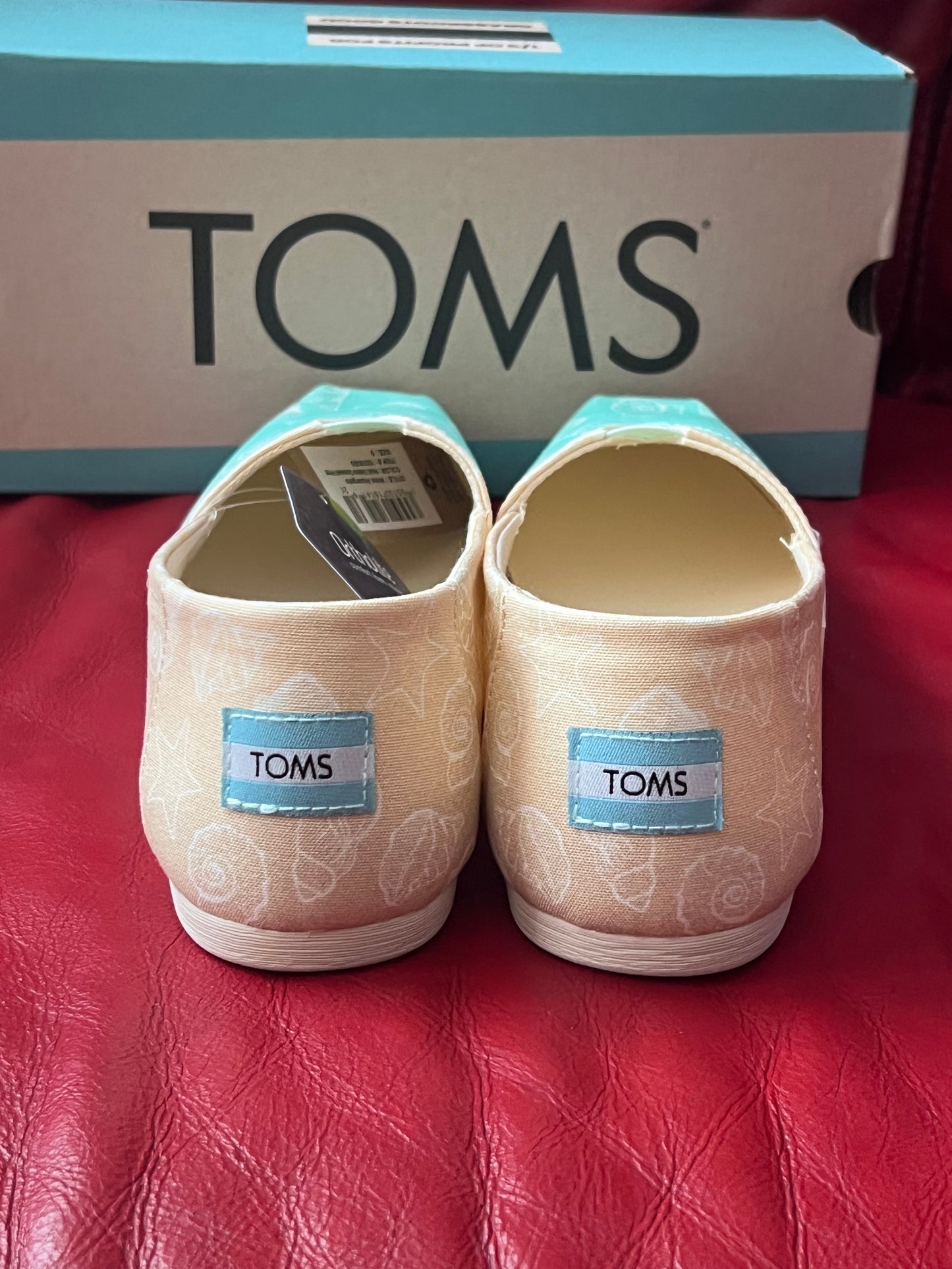 Authentic Toms Alpargata Multi Ombre Seashell Print Women's Slip Ons Size 9