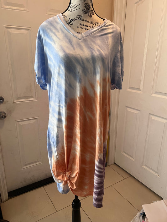 Fuda Tie-Dye V-Neck T-Shirt Dress – Size Large – Never Worn