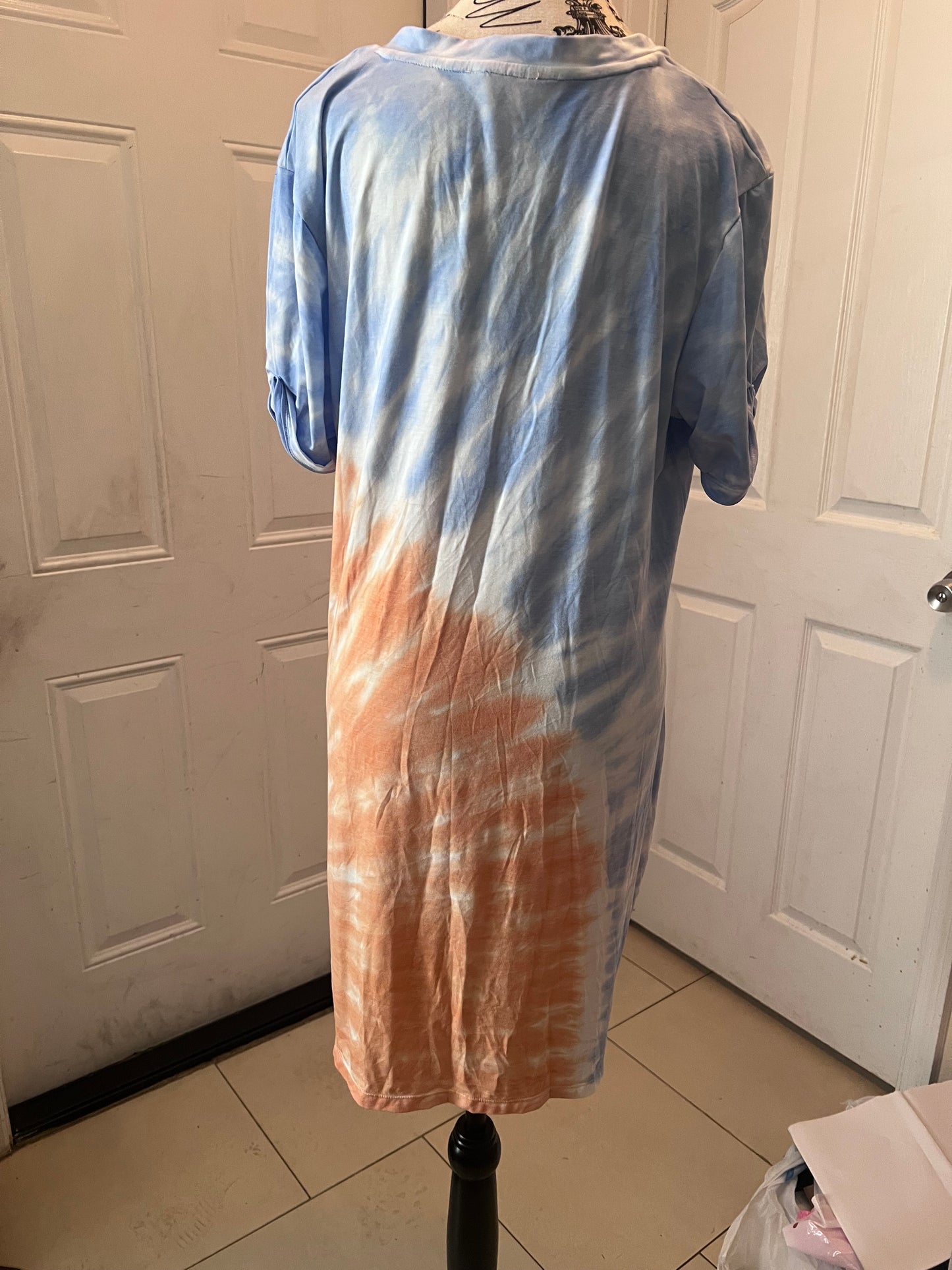 Fuda Tie-Dye V-Neck T-Shirt Dress – Size Large – Never Worn