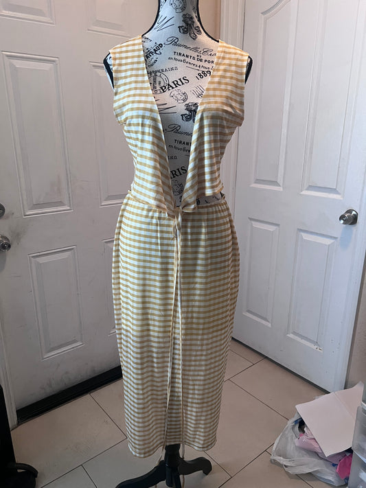 Cider 2-Piece Yellow & White Striped Knit Set – NWT-Size Large