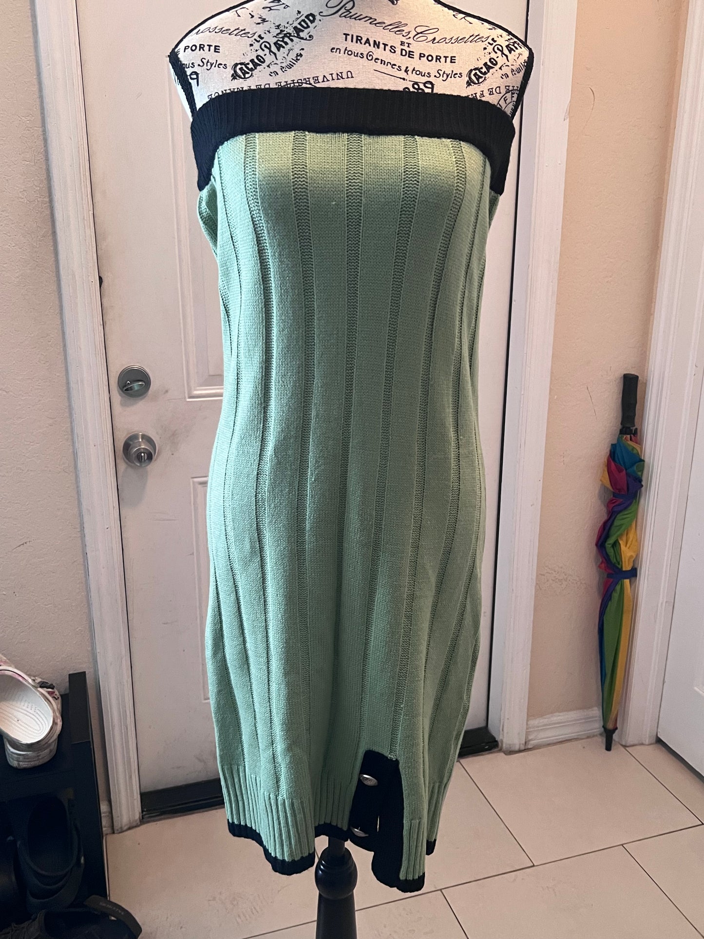 CIDER Ribbed Knit Strapless Midi Dress – Size Large