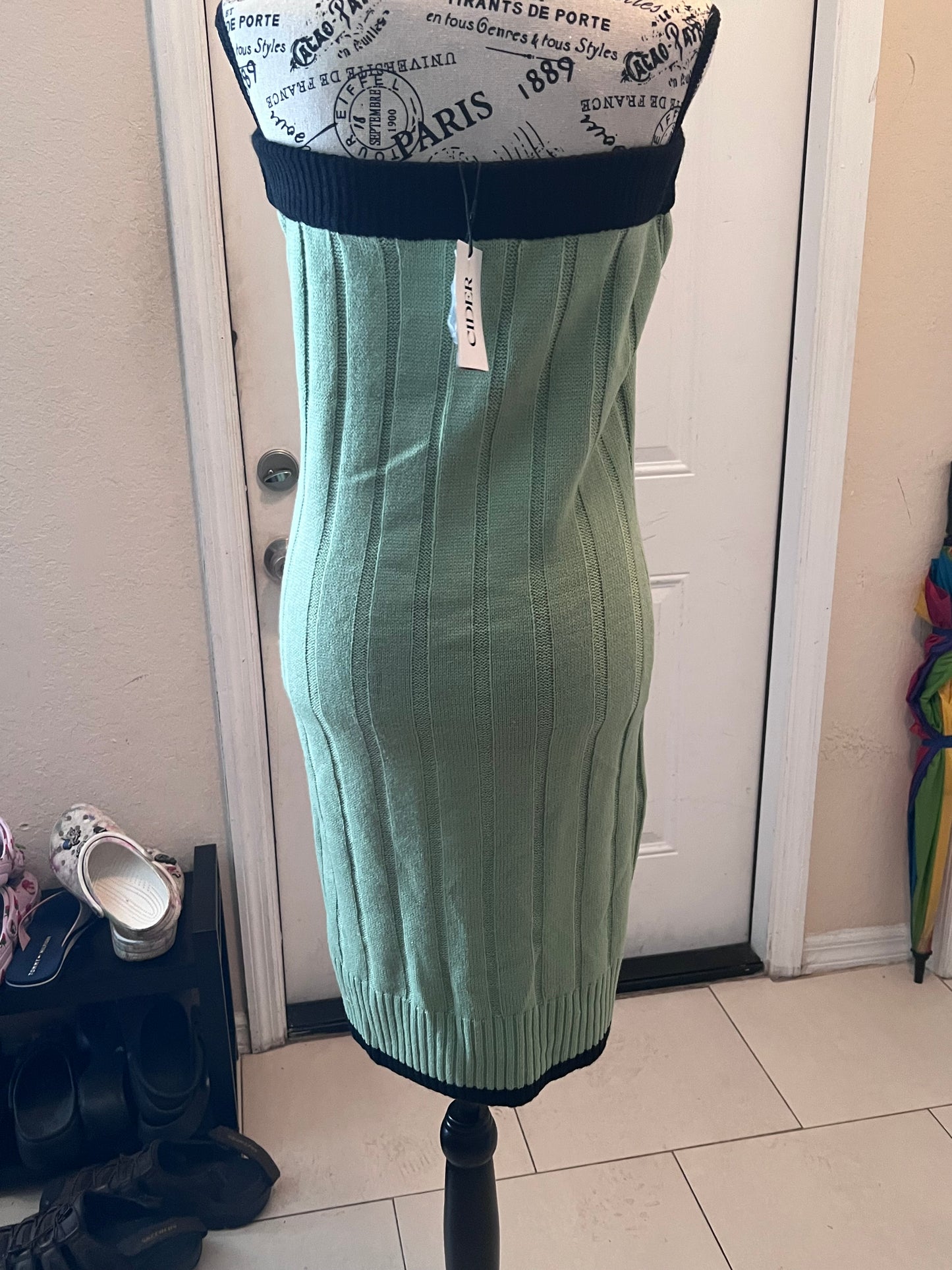 CIDER Ribbed Knit Strapless Midi Dress – Size Large