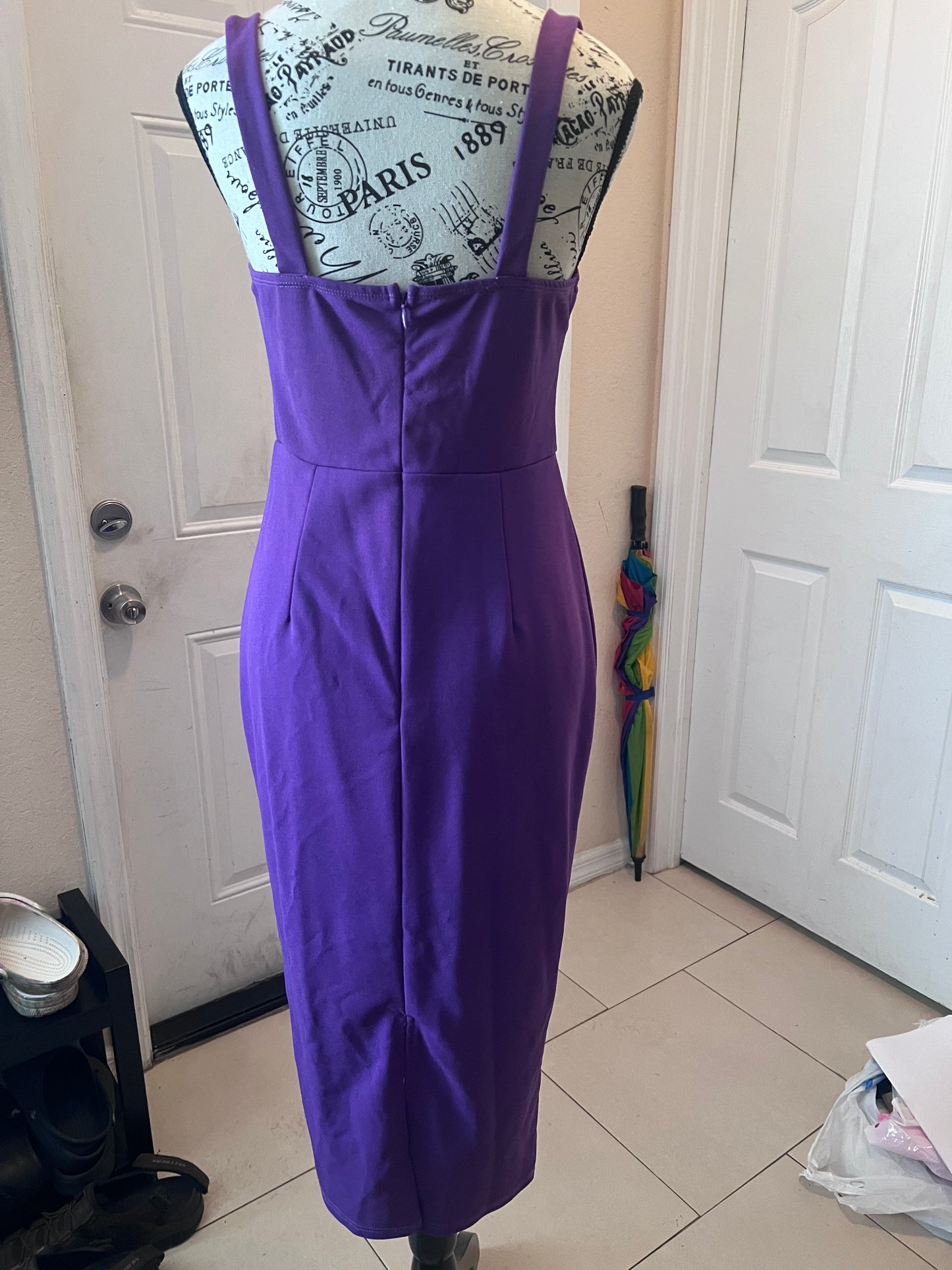 SHEIN Purple Bodycon Midi Dress – Size Large