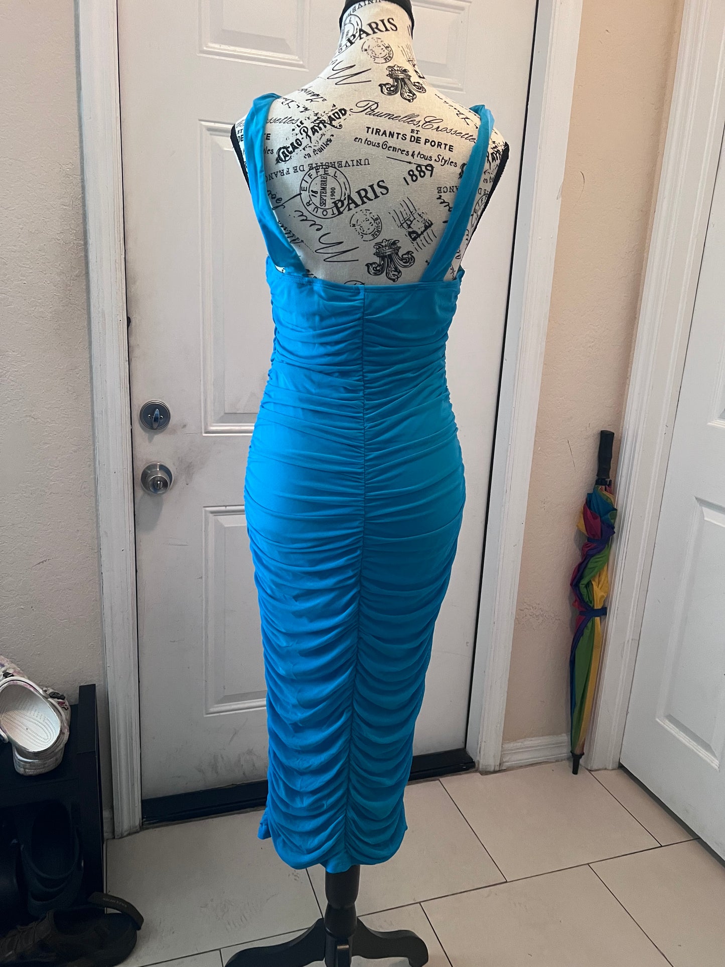 SHEIN Ruched Bodycon Midi Dress – Size Large – Never Worn