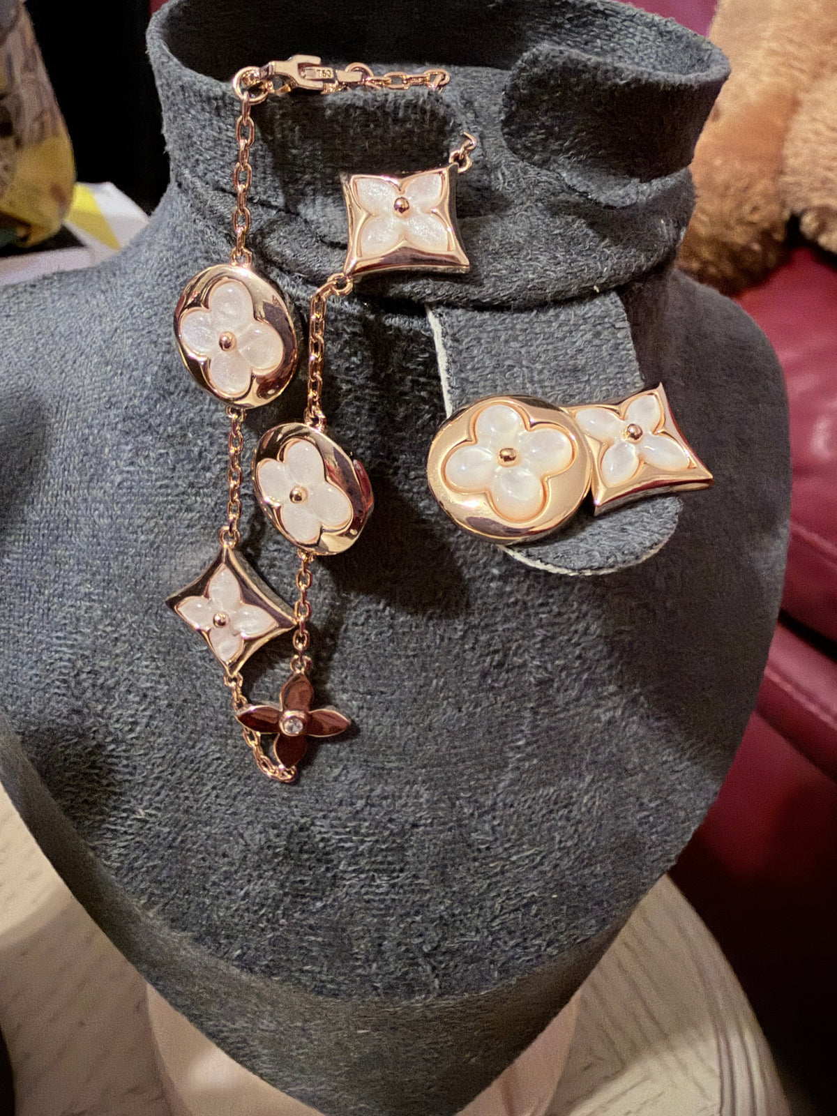 Mixed‑Metal Floral Motif Jewelry Set