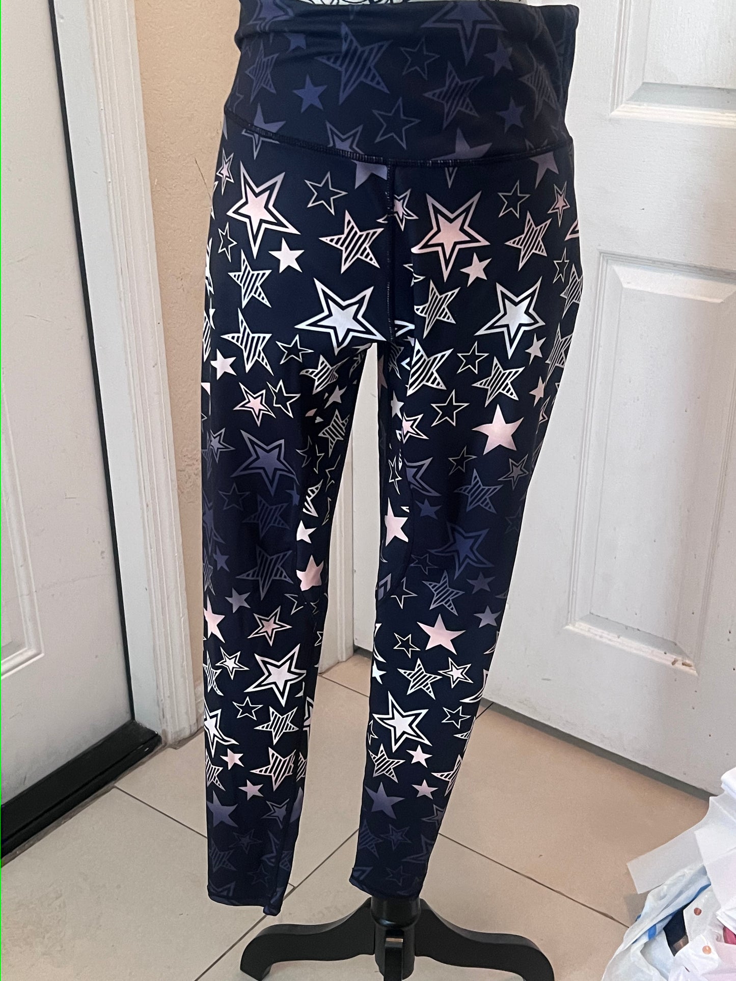 Women's Star Print Leggings – Size Large