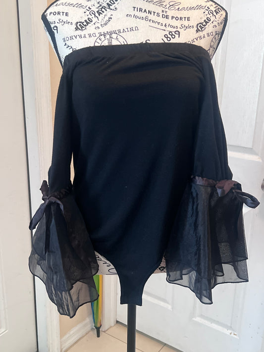 New York & Company Black Off-the-Shoulder Bodysuit – Women's Small