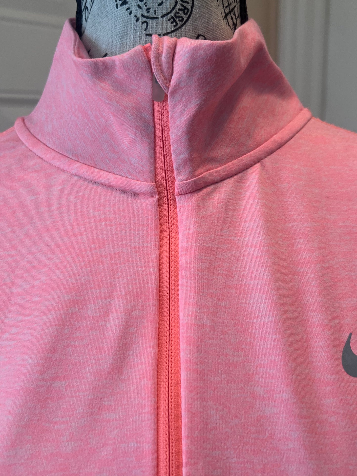 Nike Dri-FIT Quarter-Zip Running Top Women's Medium Pink Long Sleeve