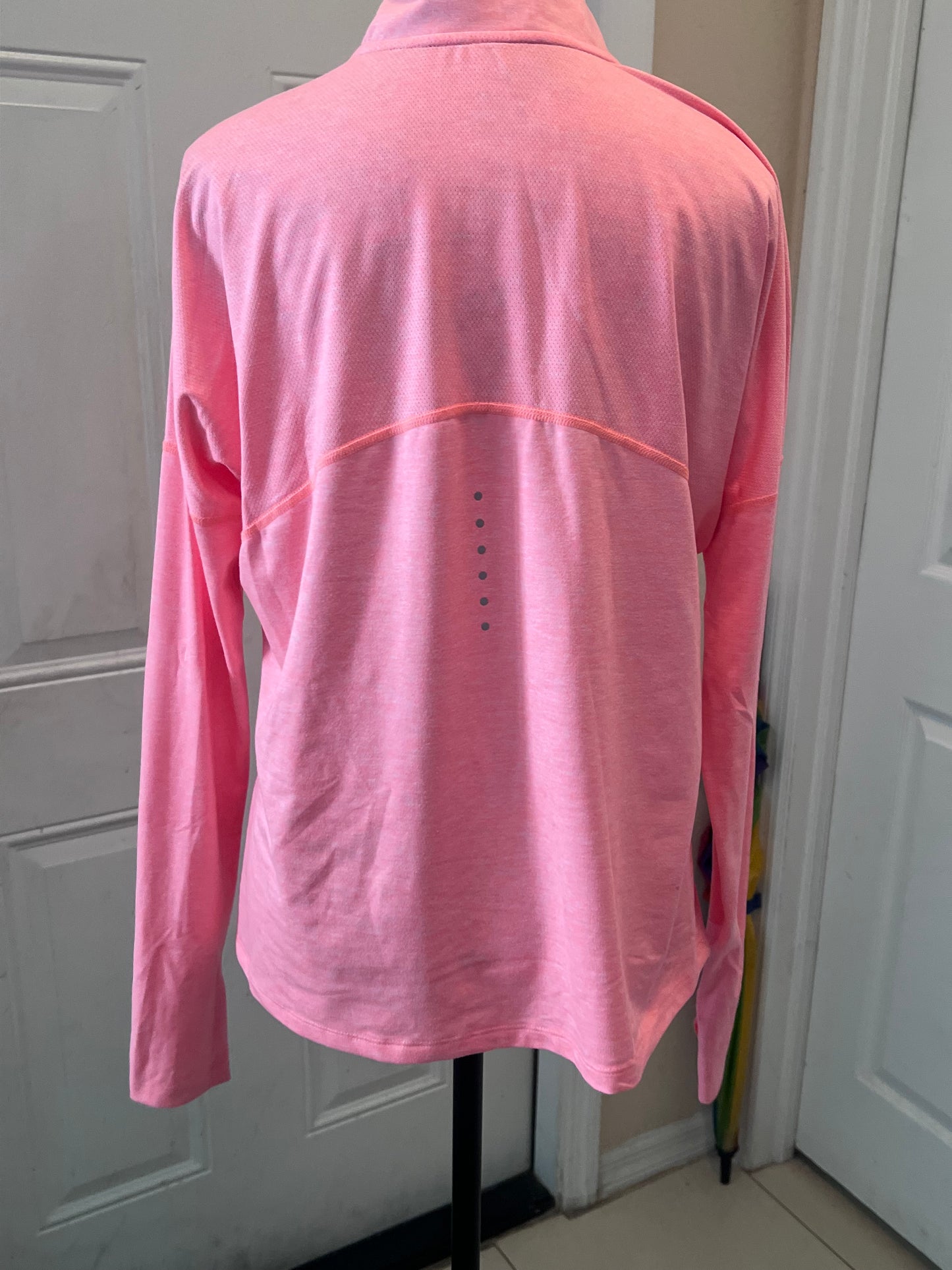 Nike Dri-FIT Quarter-Zip Running Top Women's Medium Pink Long Sleeve