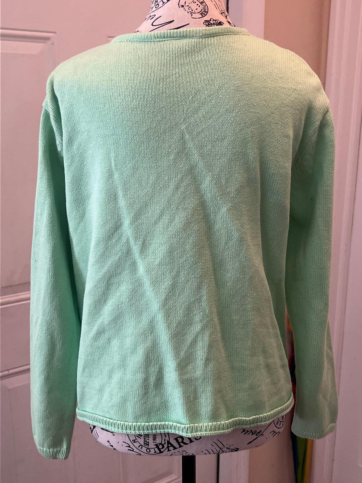 Tia 100% Cotton Cardigan – Size Large – Mint Green – Gently Used