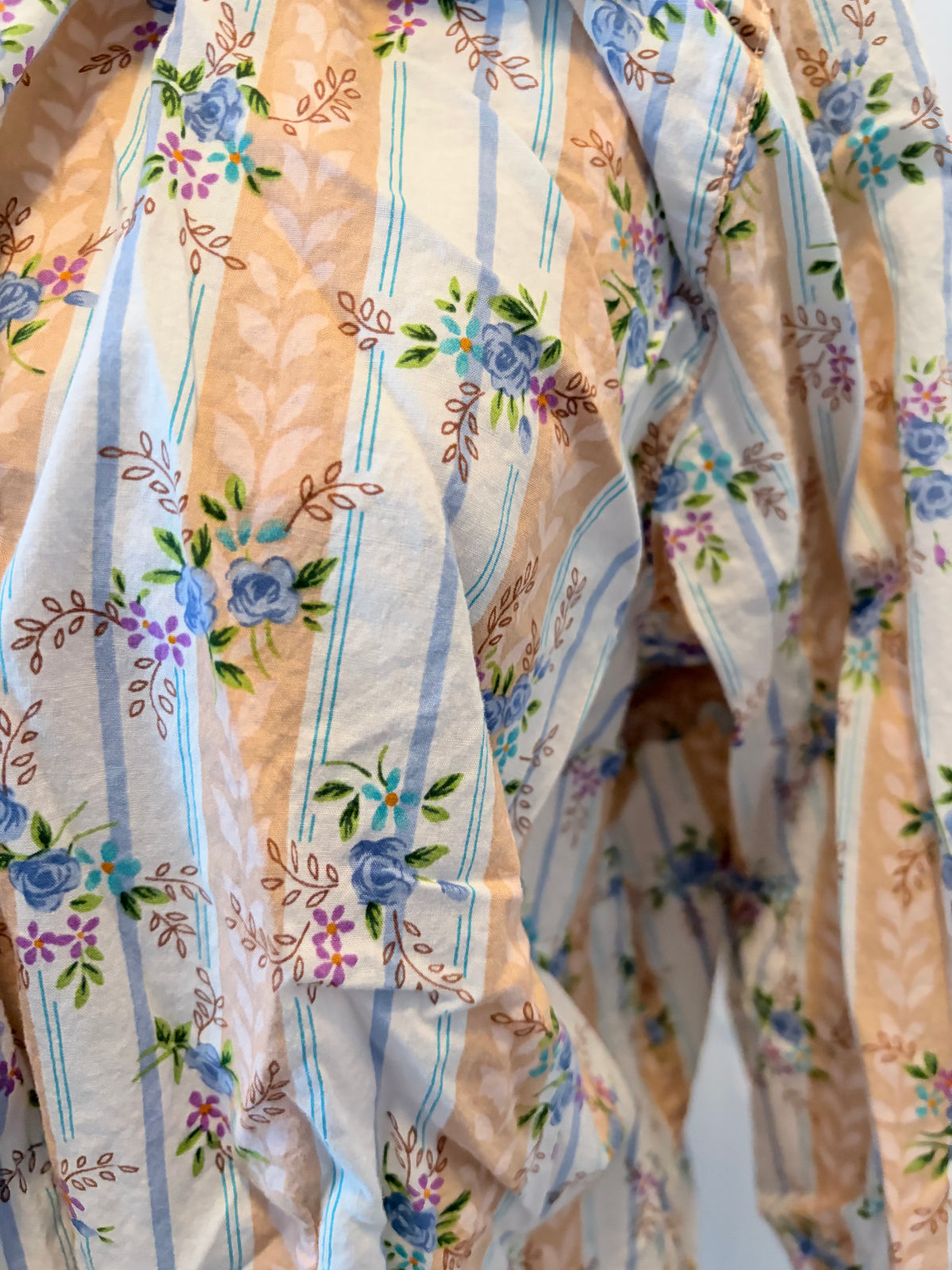 Caribbean Joe 2X Floral Striped Button Down Shirt