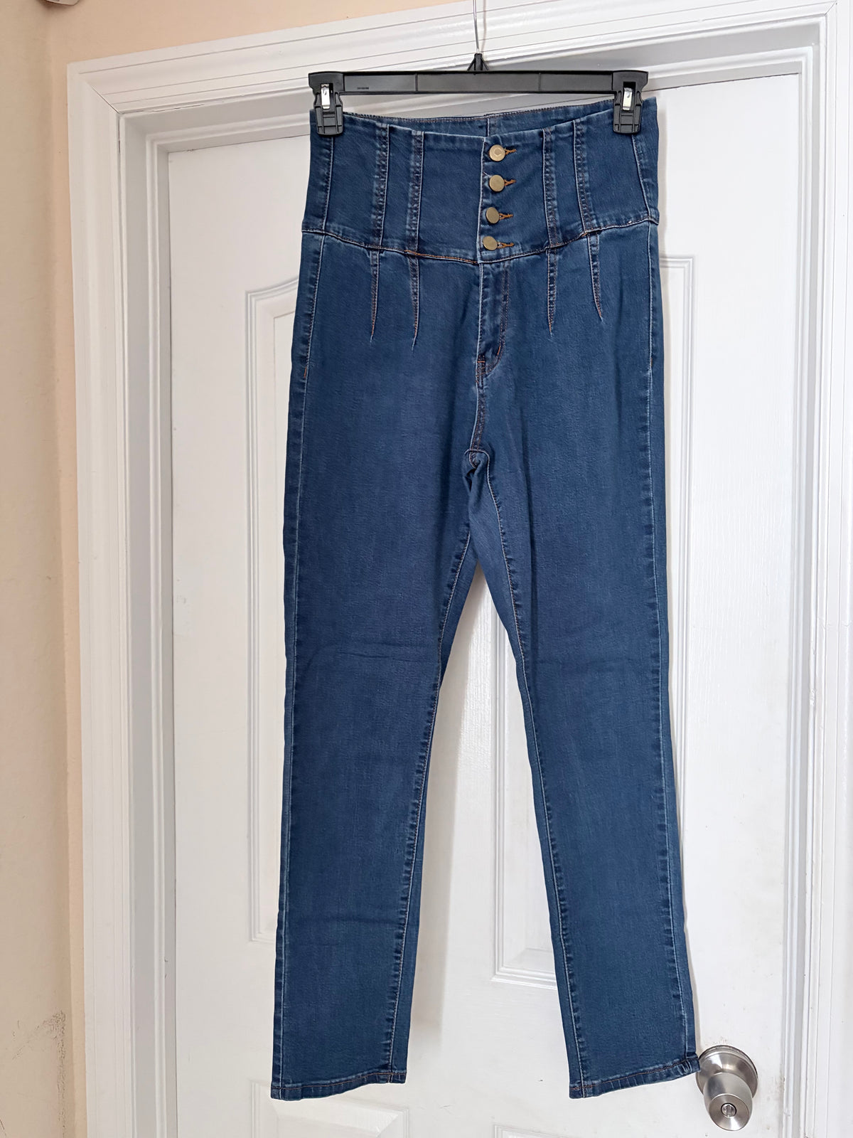 Shein Large High Waisted Button Front Jeans