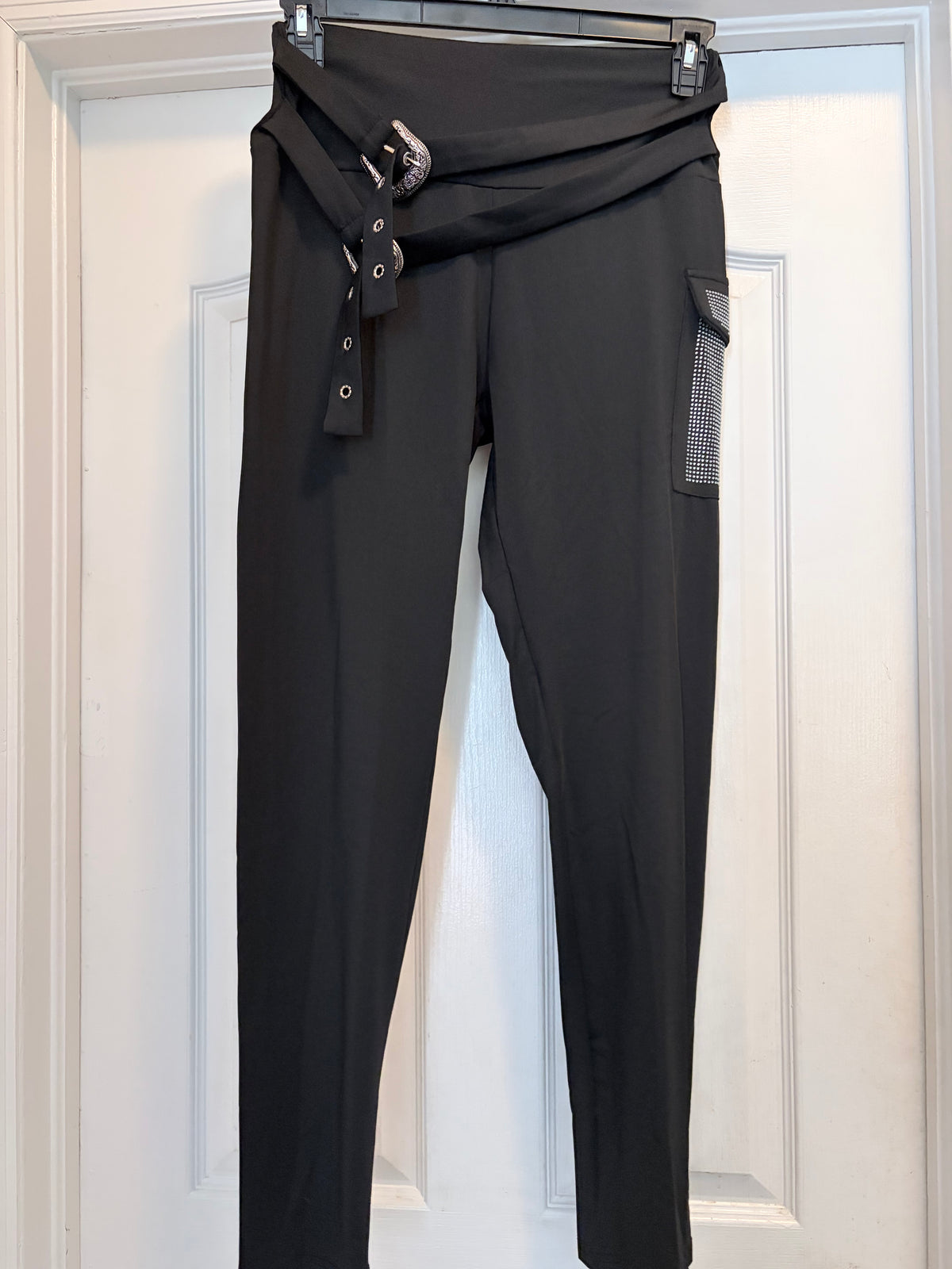SHEIN Large Black Rhinestone Cargo Pants