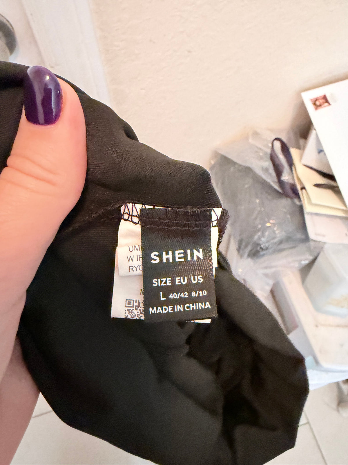 SHEIN Large Black Rhinestone Cargo Pants