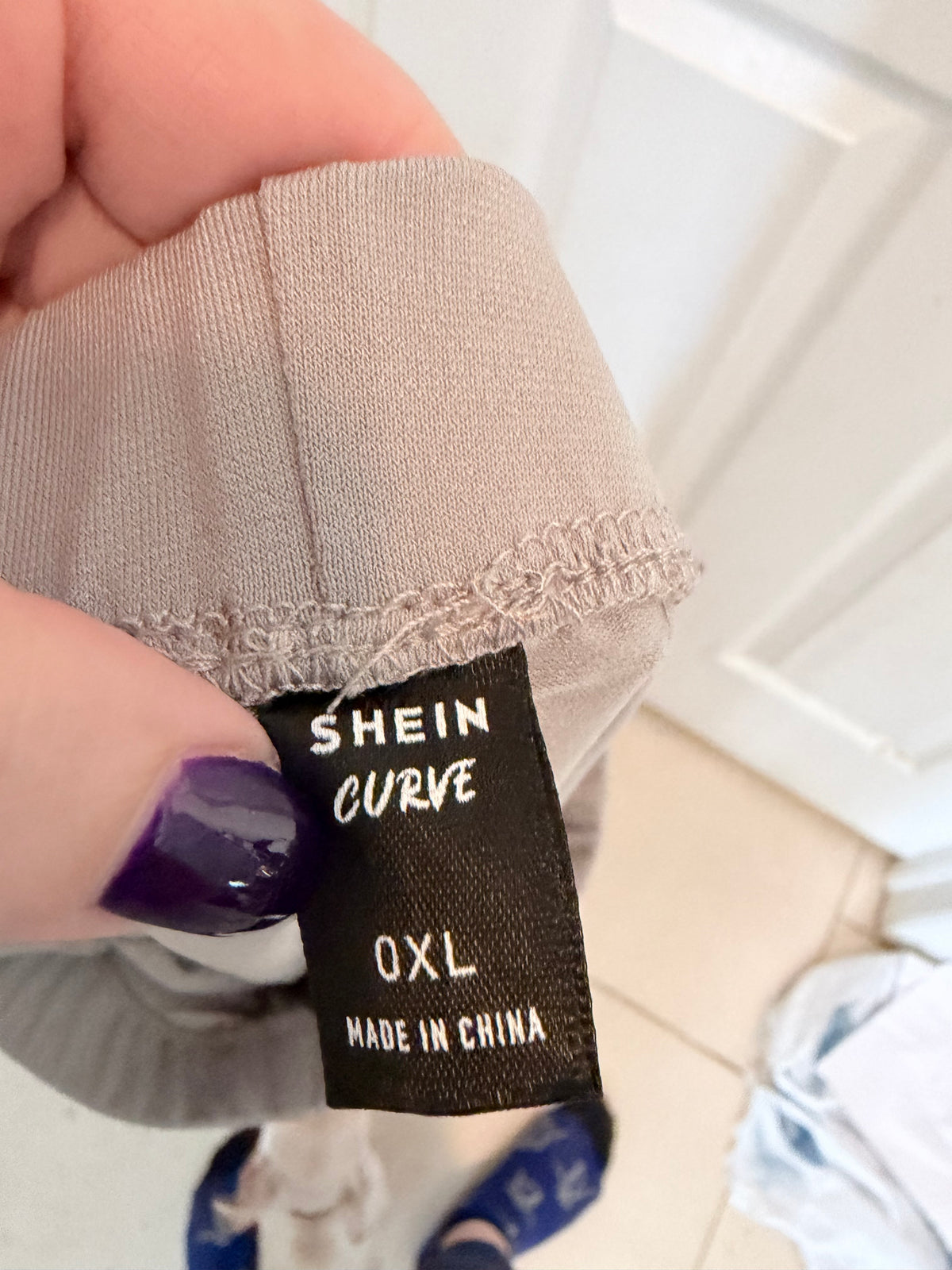Shein Curve 0XL Gray Ruched Stacked Leggings