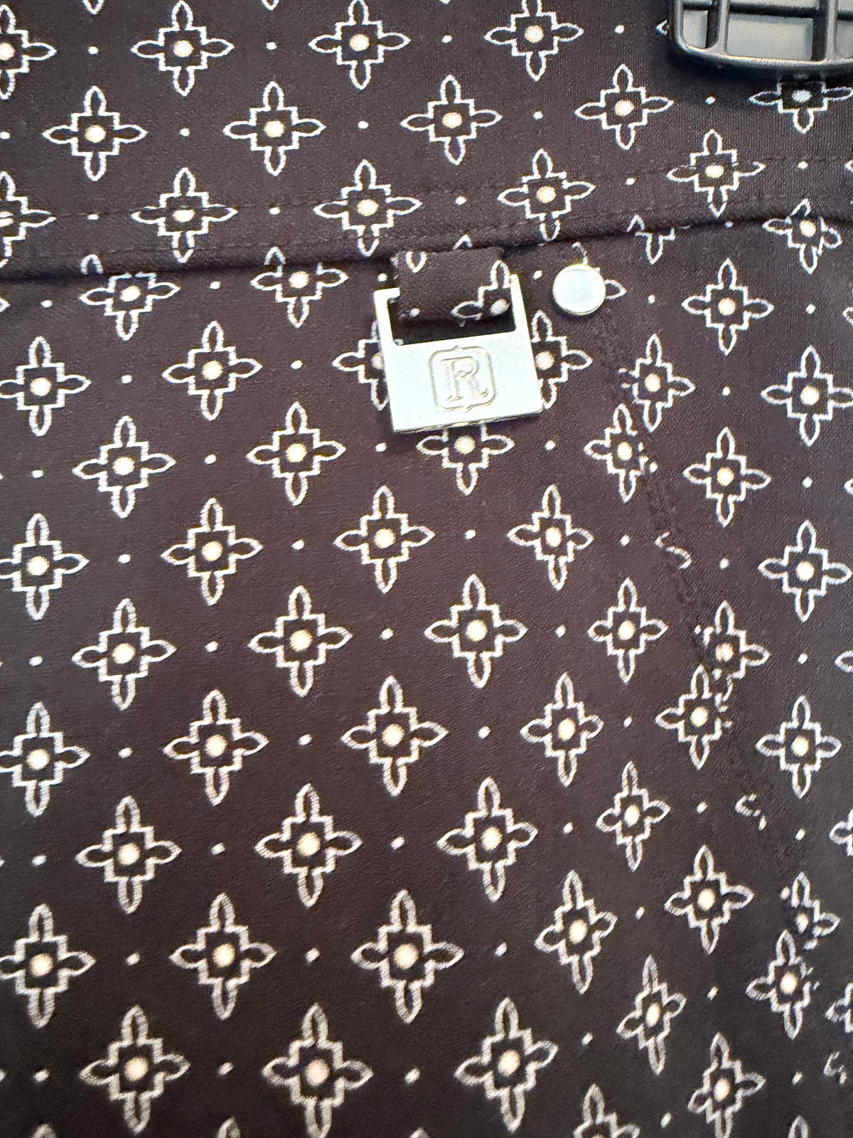 Rafaella Comfort Size 6 Black White Geometric Print Pants
