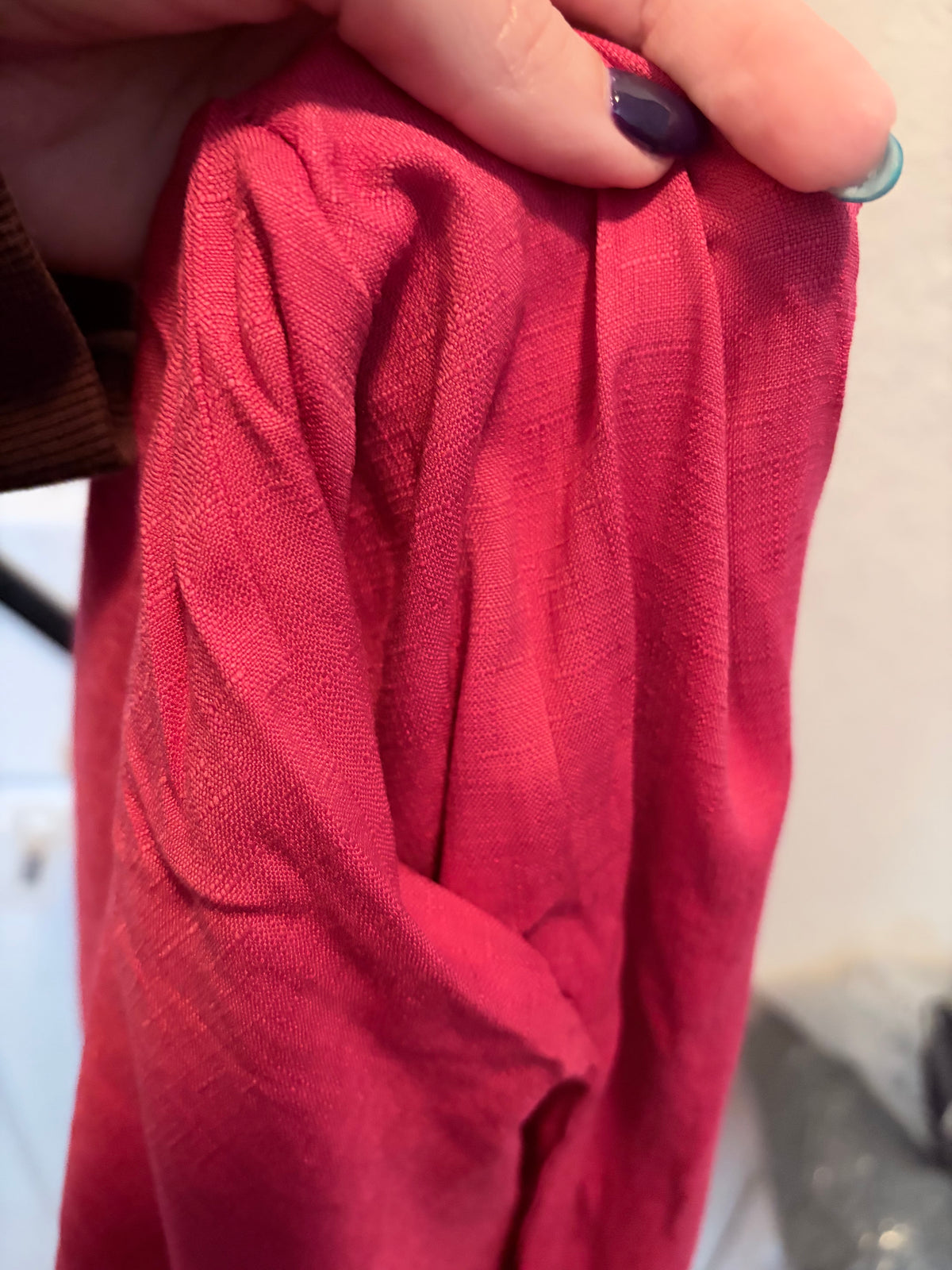 Women’s Large Pink Smocked Waist Wide Leg Pant