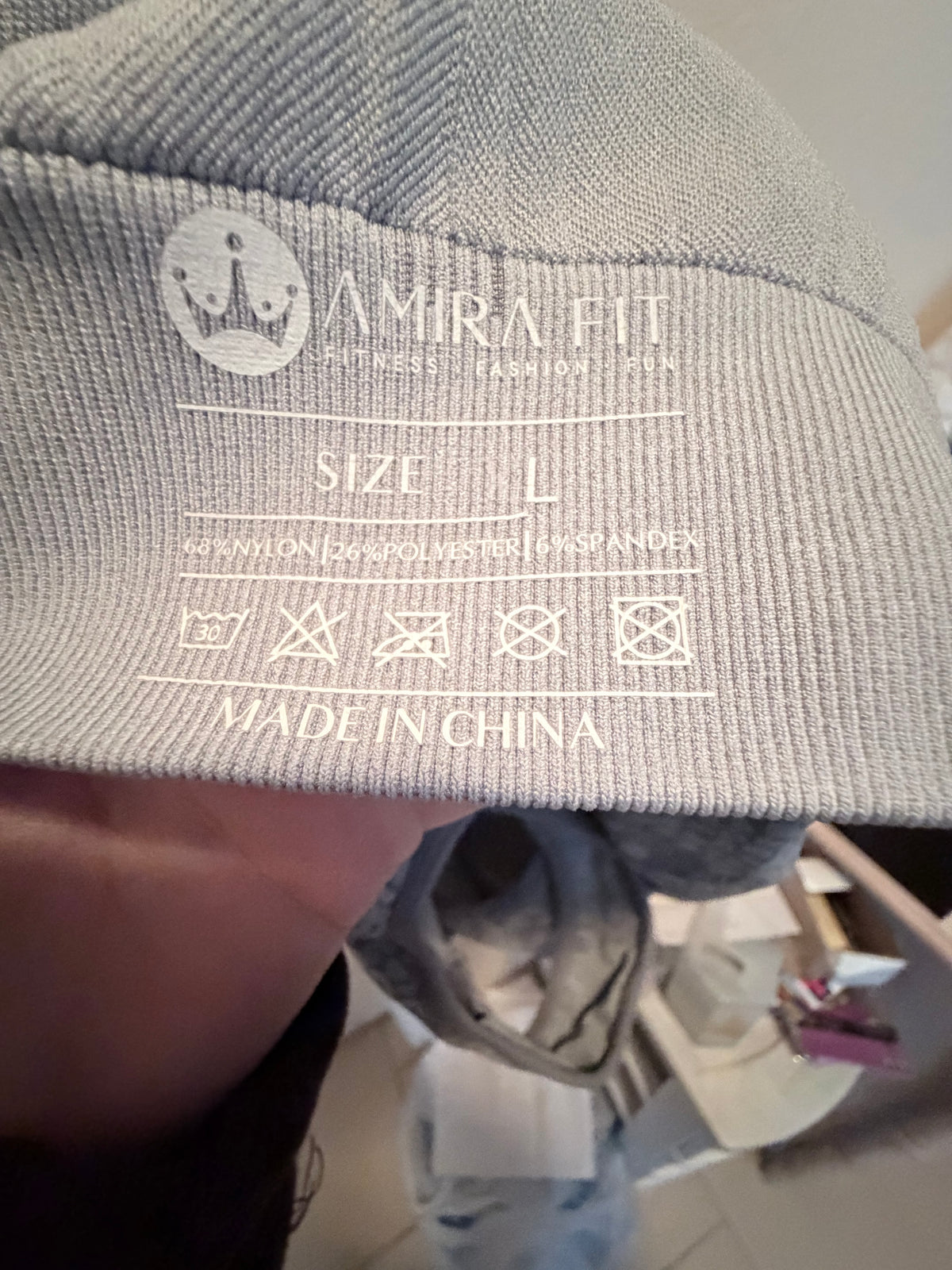 Amira Fit Gray Snakeskin Sports Bra & Leggings Activewear Set