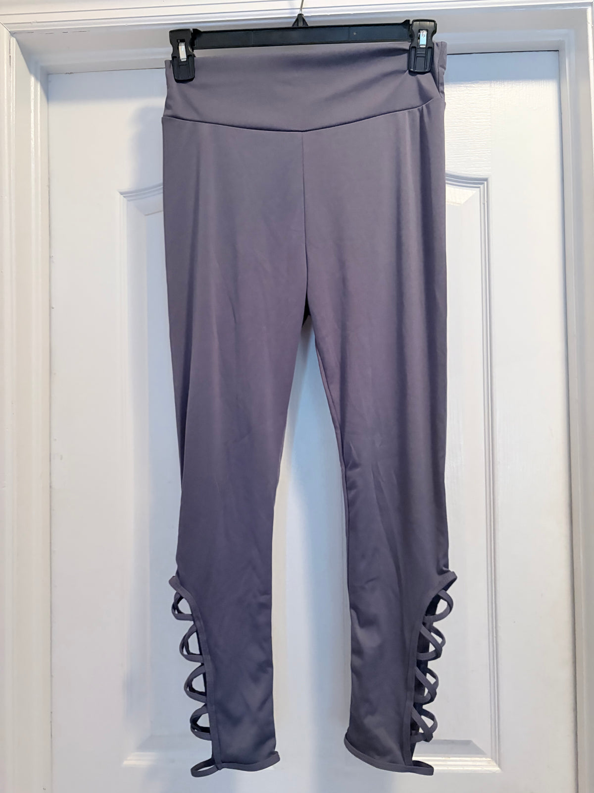 Shein Large Gray Criss Cross Cutout Workout Leggings