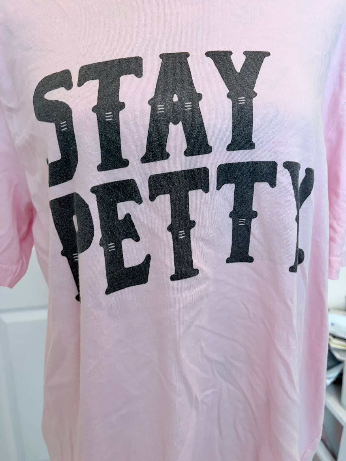 XL Pink Stay Petty Graphic T-Shirt