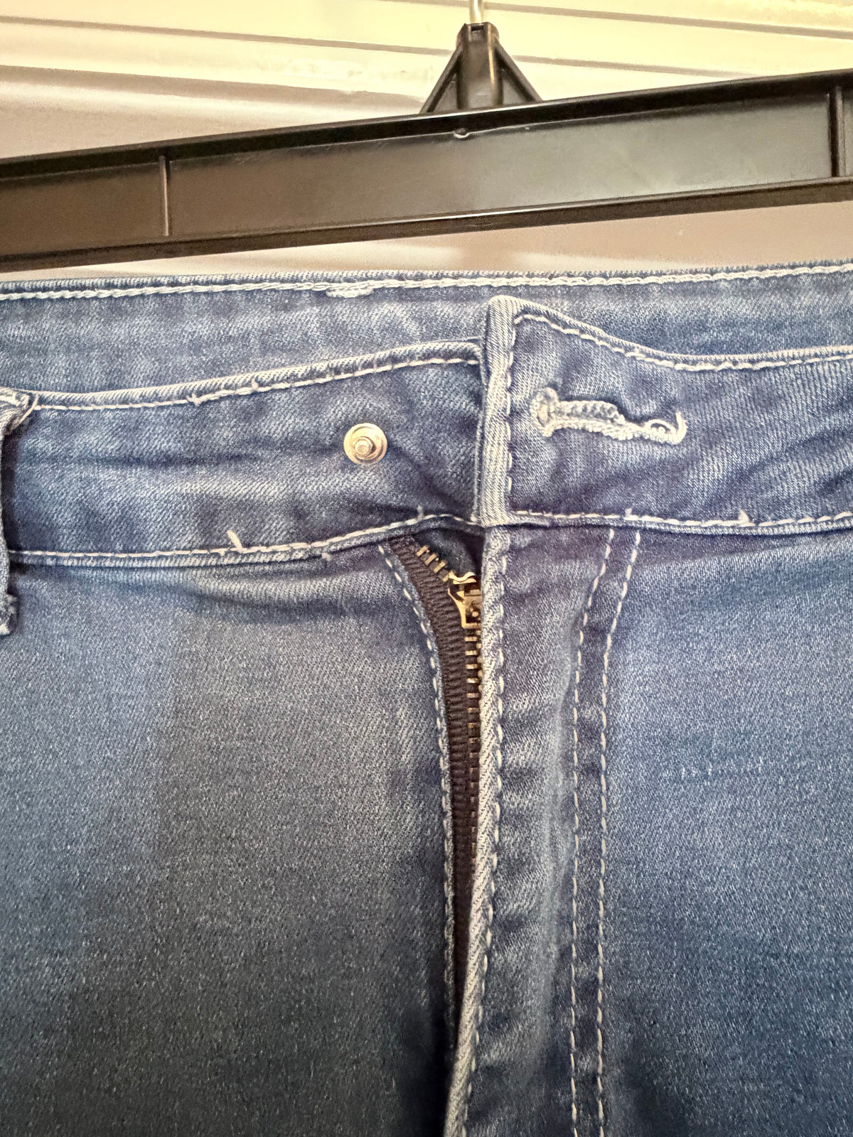 Shein Large Distressed Skinny Jeans Medium Wash