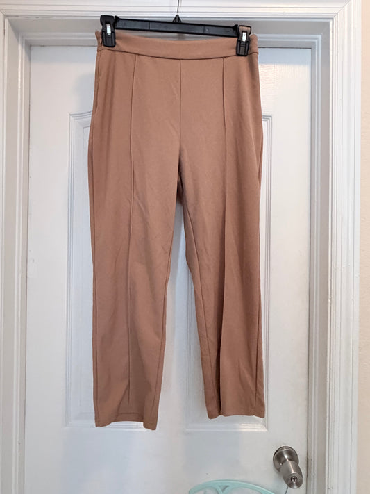 SHEIN Large Camel Brown High Waist Pants