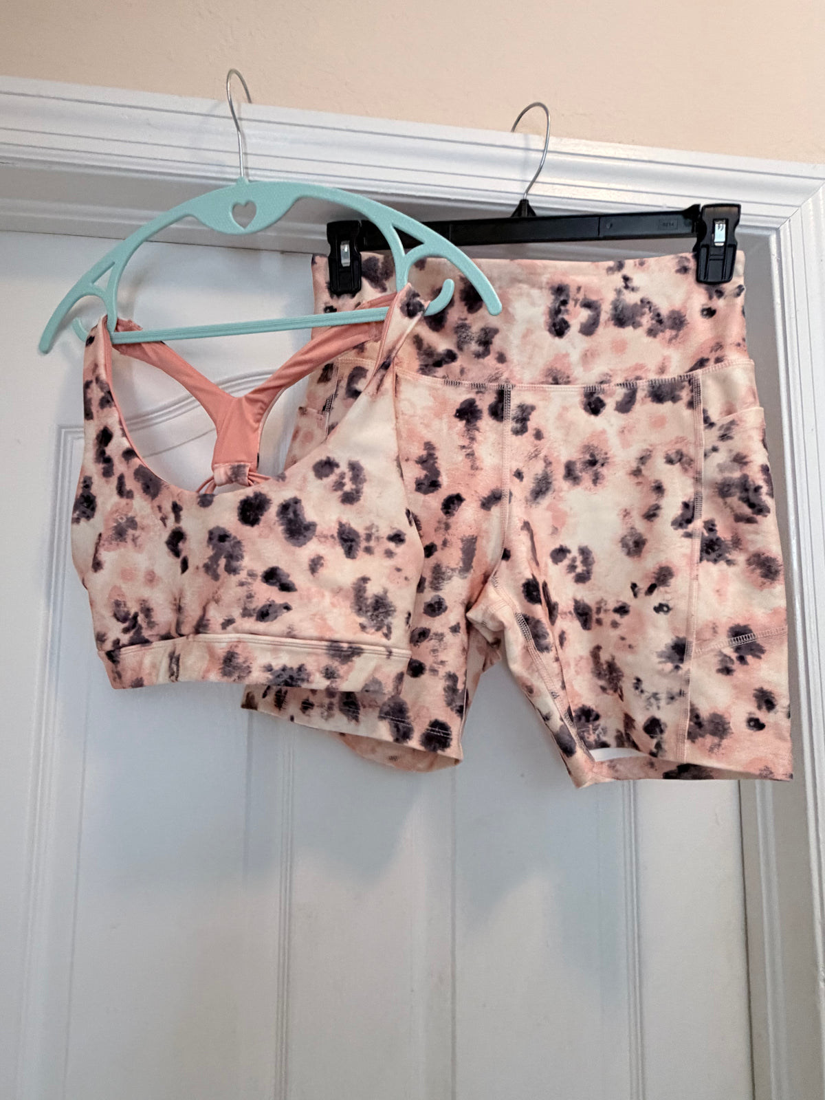 Marika Large Leopard Print Sports Bra & Workout Shorts Set
