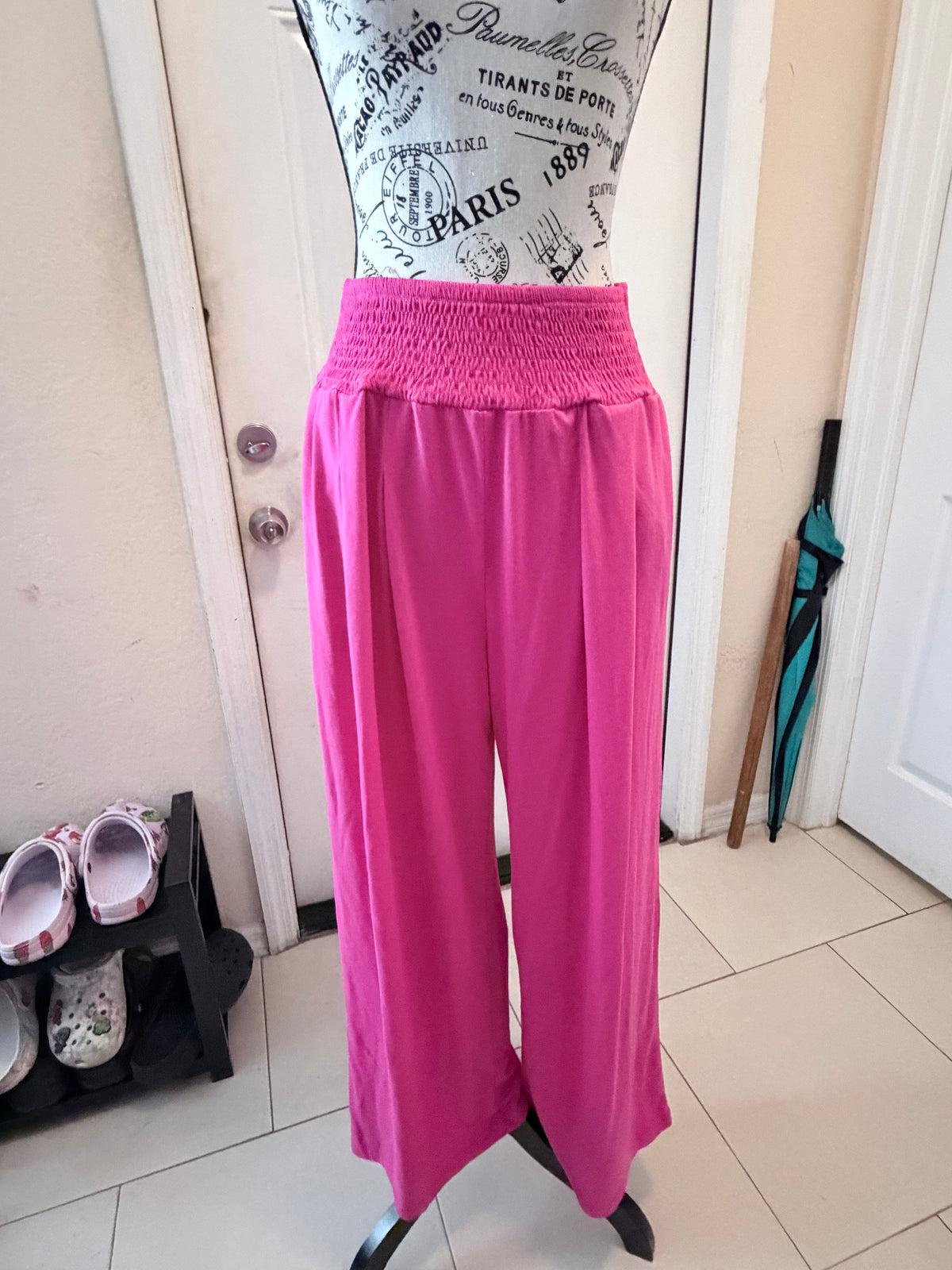 Hot Pink Wide Leg Lounge Set Size Large