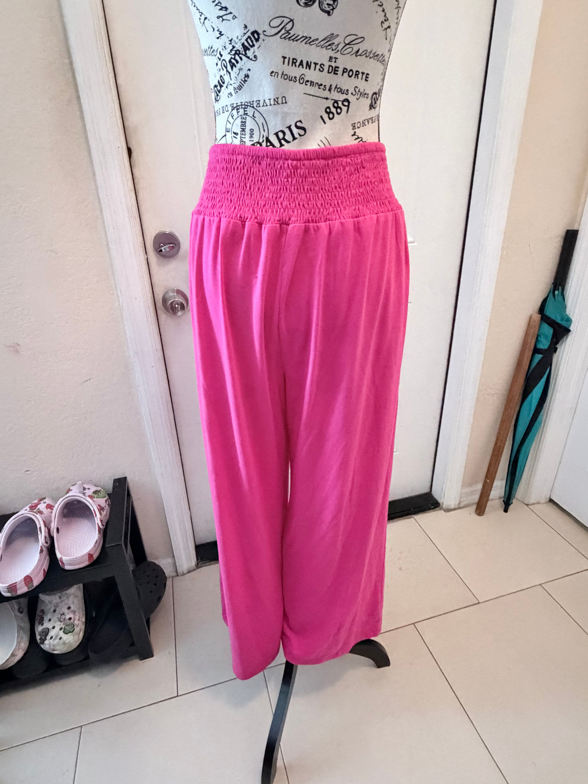 Hot Pink Wide Leg Lounge Set Size Large