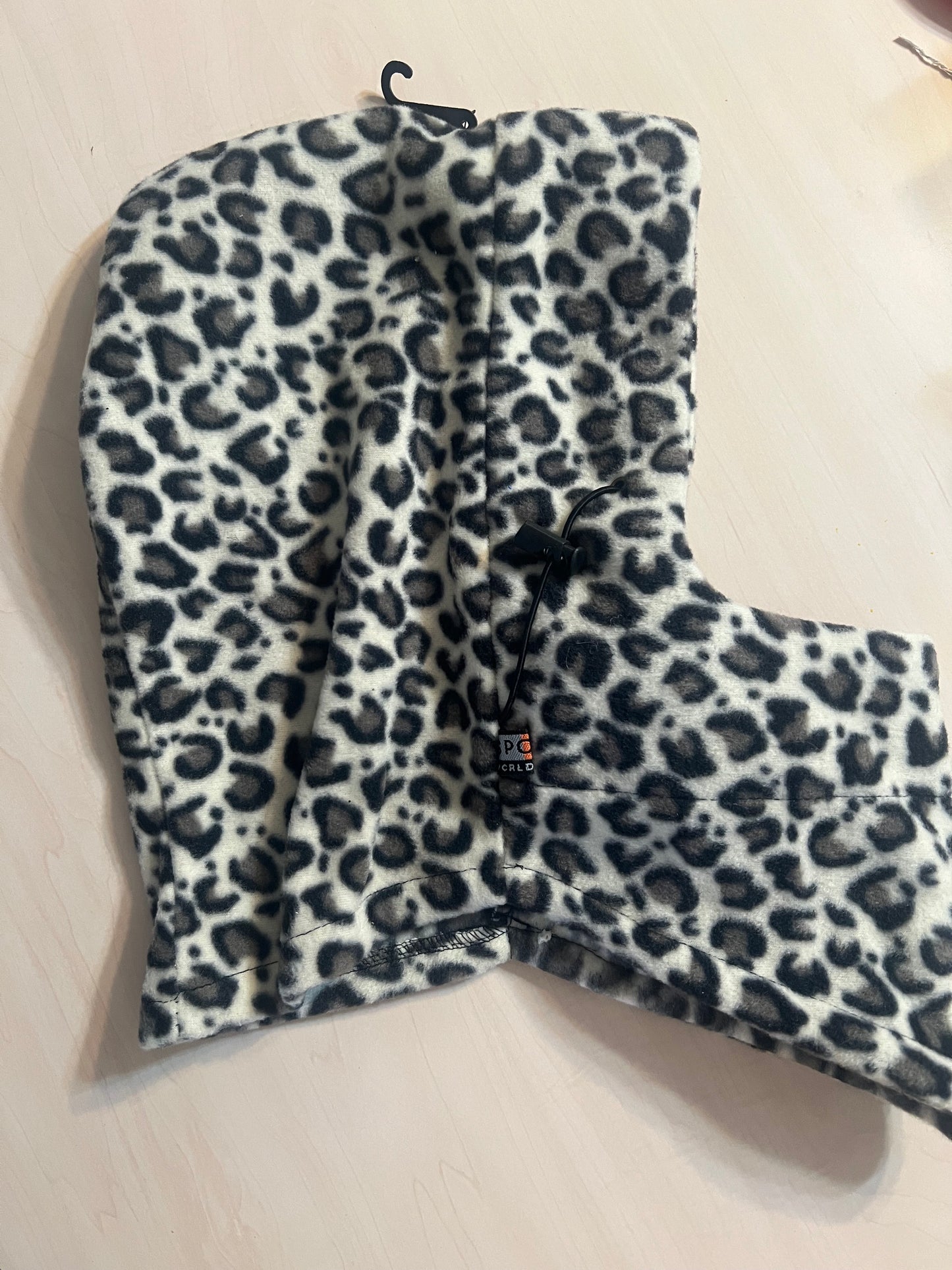 Leopard Print Fleece Hooded Neck Warmer