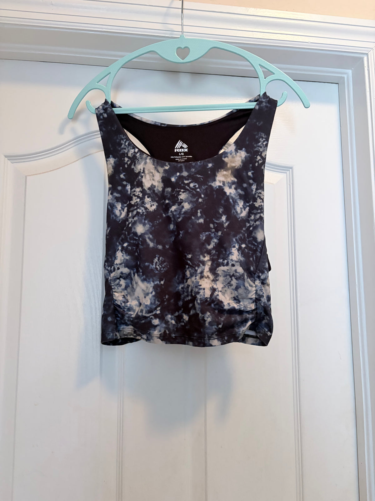 RBX Black Blue Tie Dye Racerback Athletic Tank Top Size L