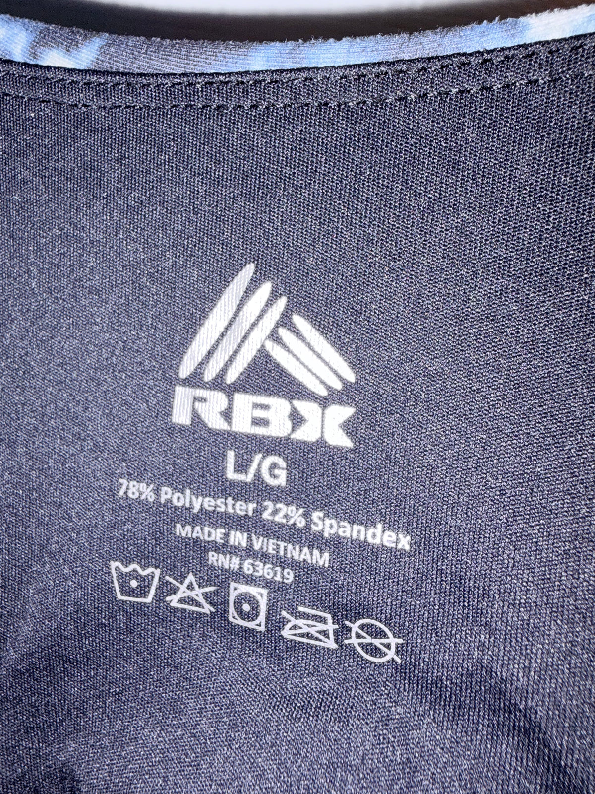 RBX Black Blue Tie Dye Racerback Athletic Tank Top Size L