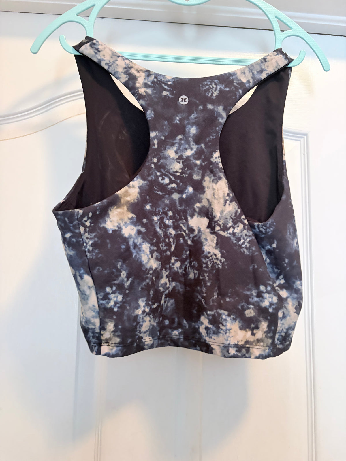 RBX Black Blue Tie Dye Racerback Athletic Tank Top Size L